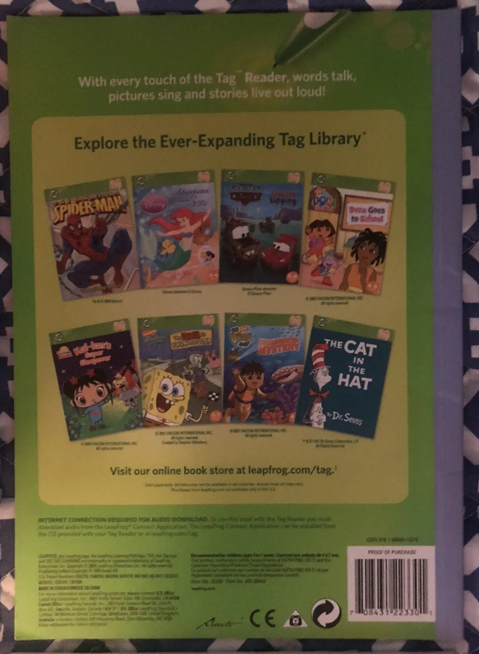 LeapFrog Book Lot TAG Leap reader 3 Books Plus Sample Book Consonants & Vowels