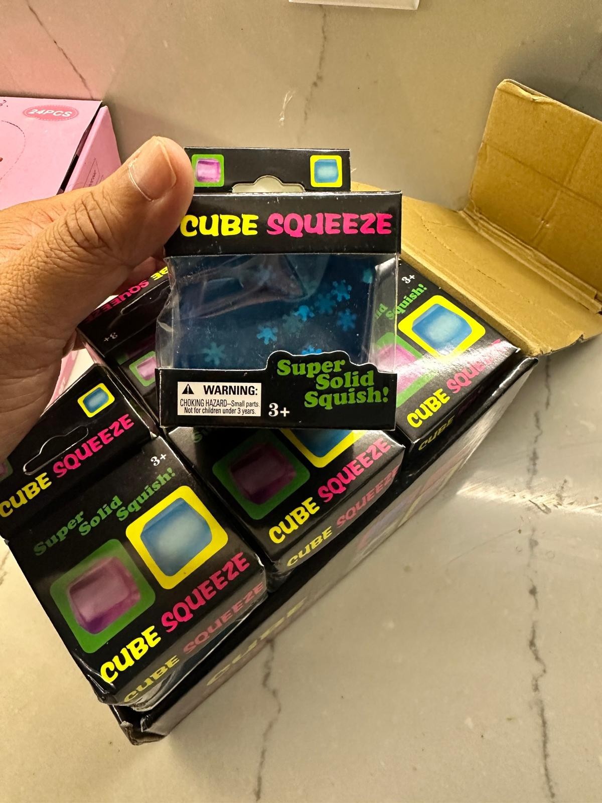 Schylling NeeDoh Nice Cube BLUE Sensory Squeeze Toy with Super Solid Squish