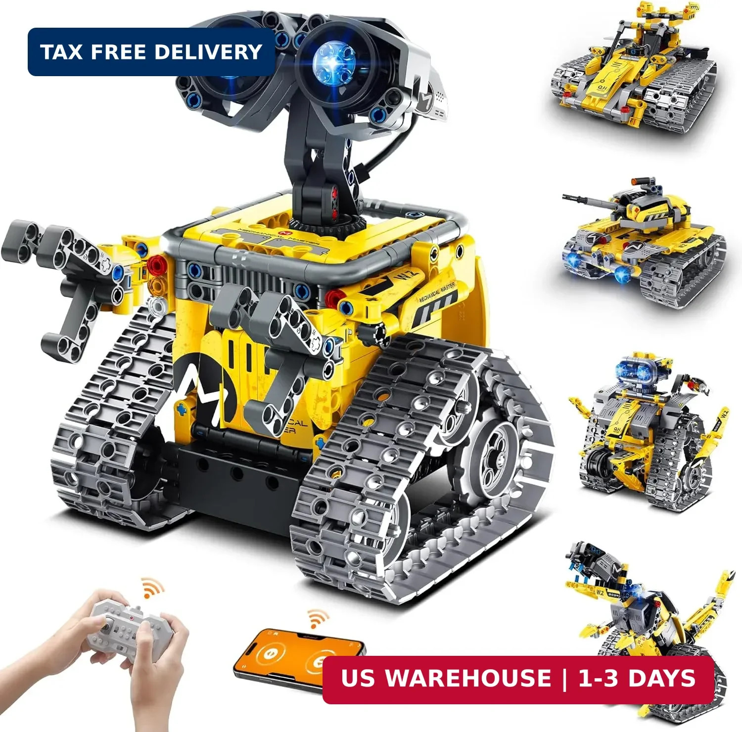 Mibido STEM Robot Building Kit Gift for Boys Ages 8-12 with Remote Control, Tech