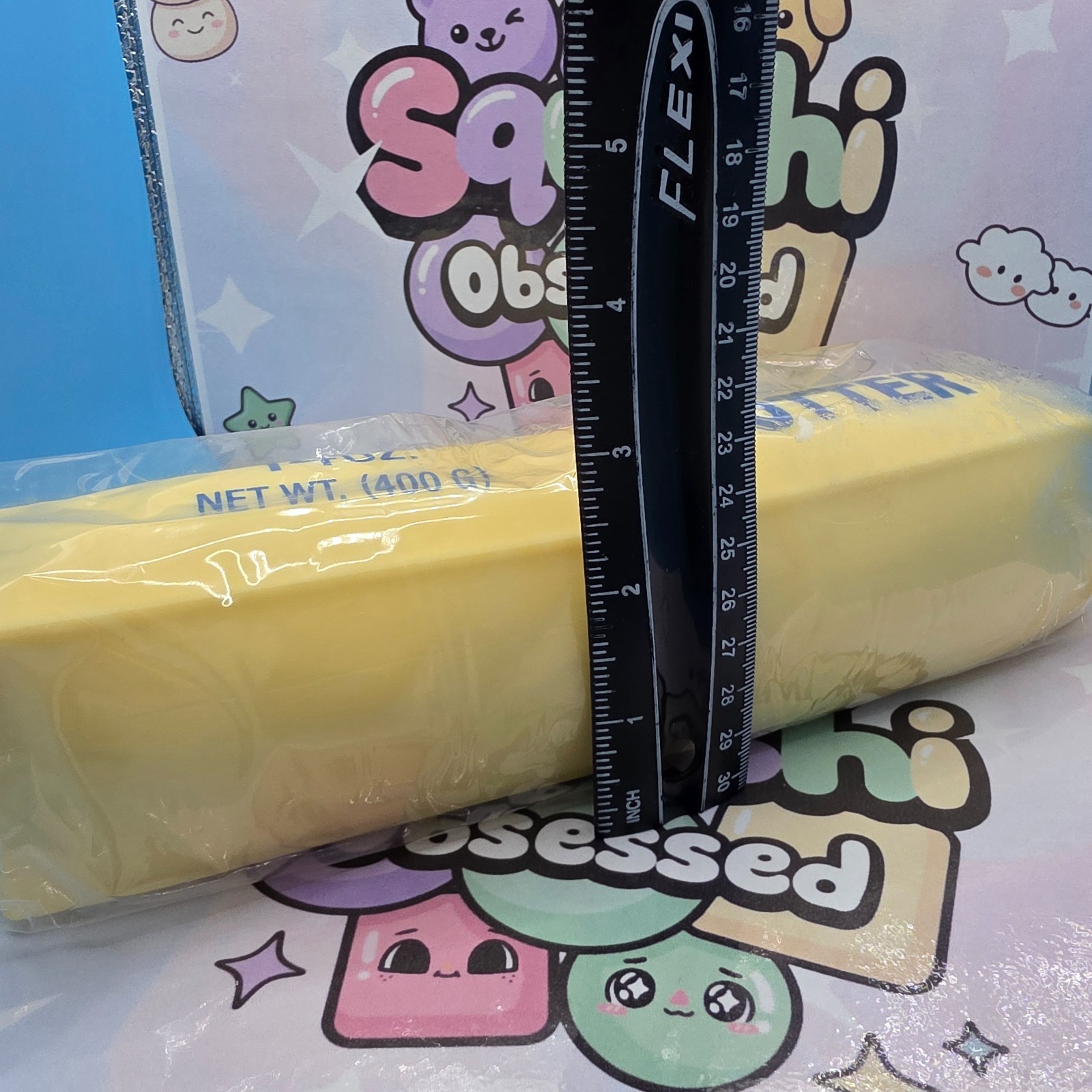 XL JUMBO SQUISHY BUTTER 14oz TOY *9 inches x 2.5 inches* BRAND NEW IN PACKAGING