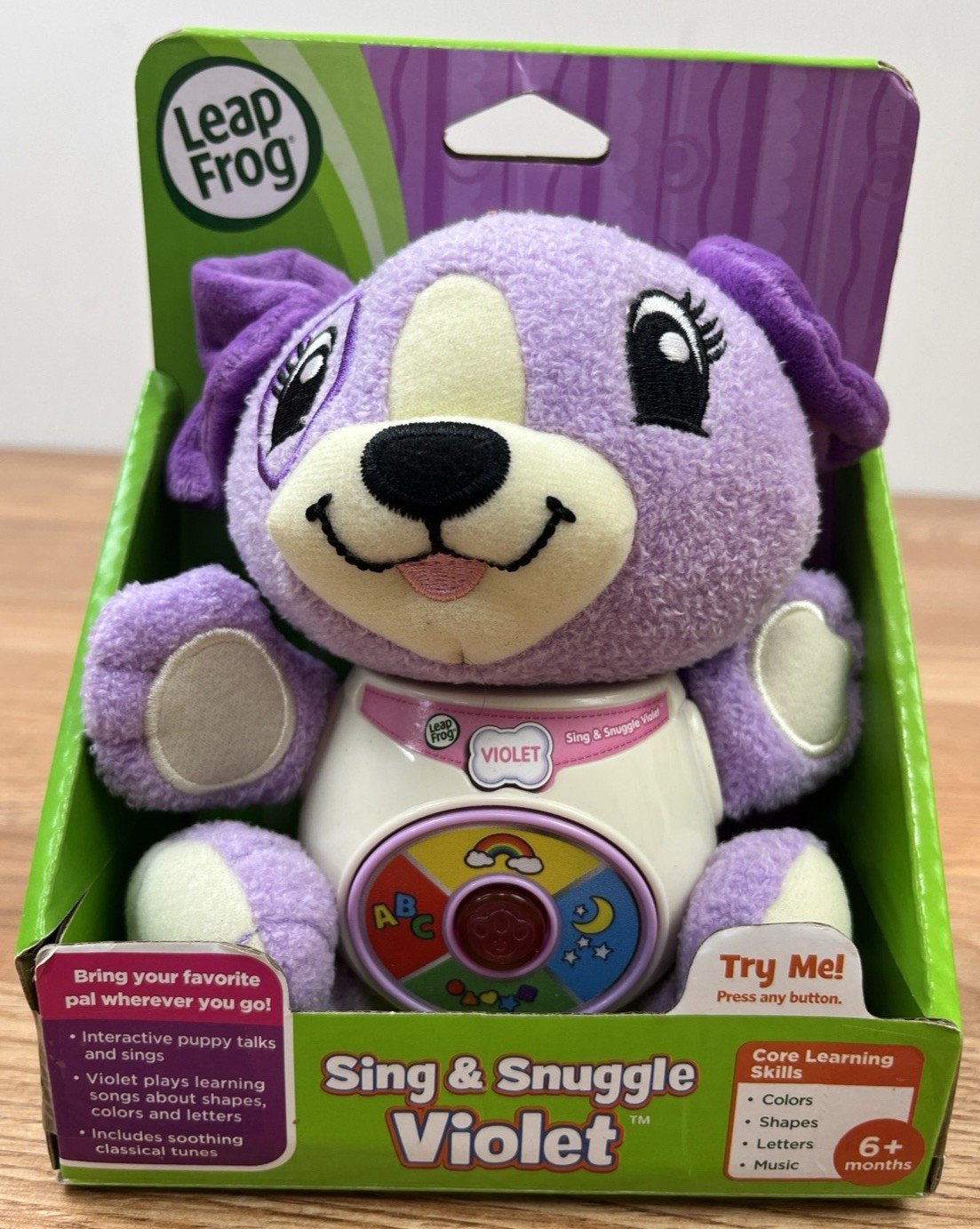 Leap Frog Sing & Snuggle Violet Interactive Plush Purple Puppy Learning Toy NEW