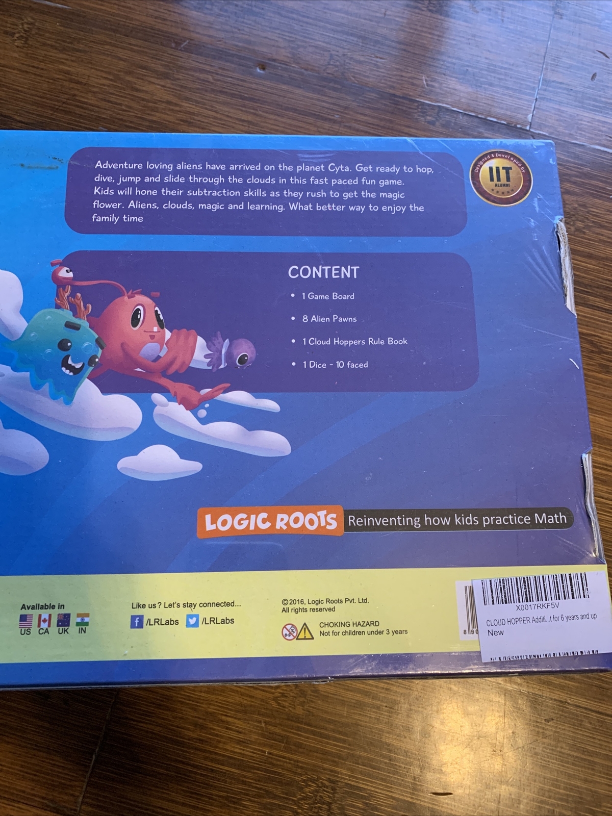 Logic Roots Cloud Hoppers Addition and Subtraction Game – Math Board Game, new