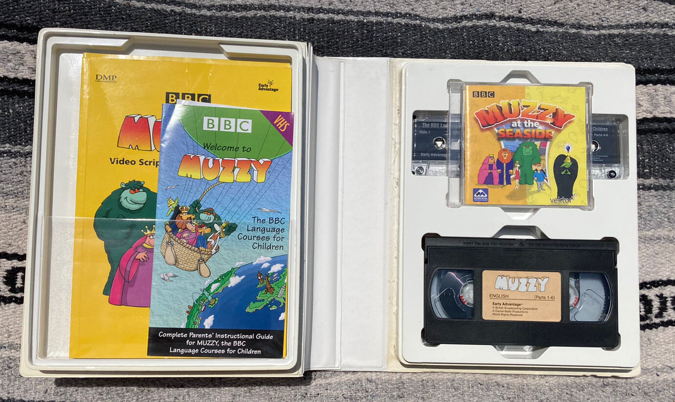 Muzzy~Spanish~BBC Language Course For Children~Early Advantage~VHS, CD, Tapes