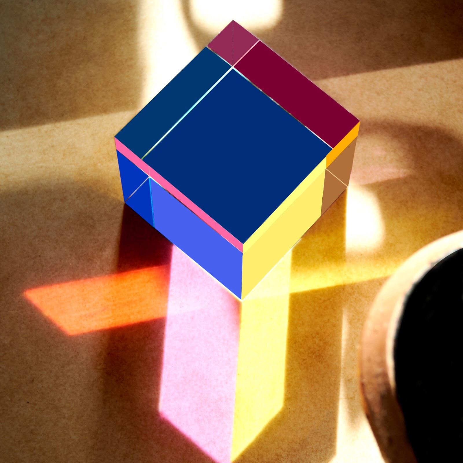 CMY Color Cube, Acrylic Prism, Science Learning Educational Toy, Desktop Decor