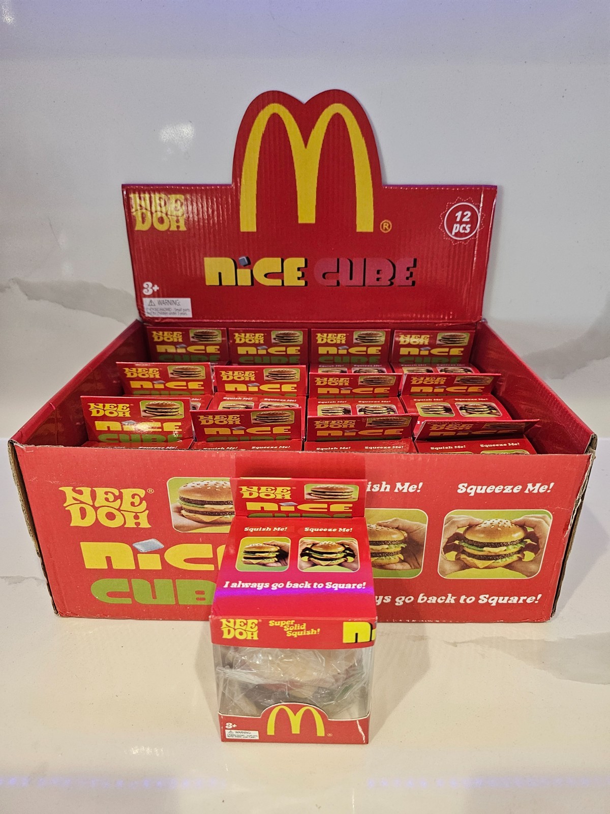 New McDonalds Burger Big Mac Squishy Toy Nee Doh Nice Cube Limited Edition