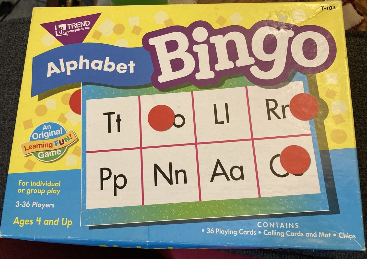 Vtg Rare Trend Alphabet Bingo Learning Game #T-103