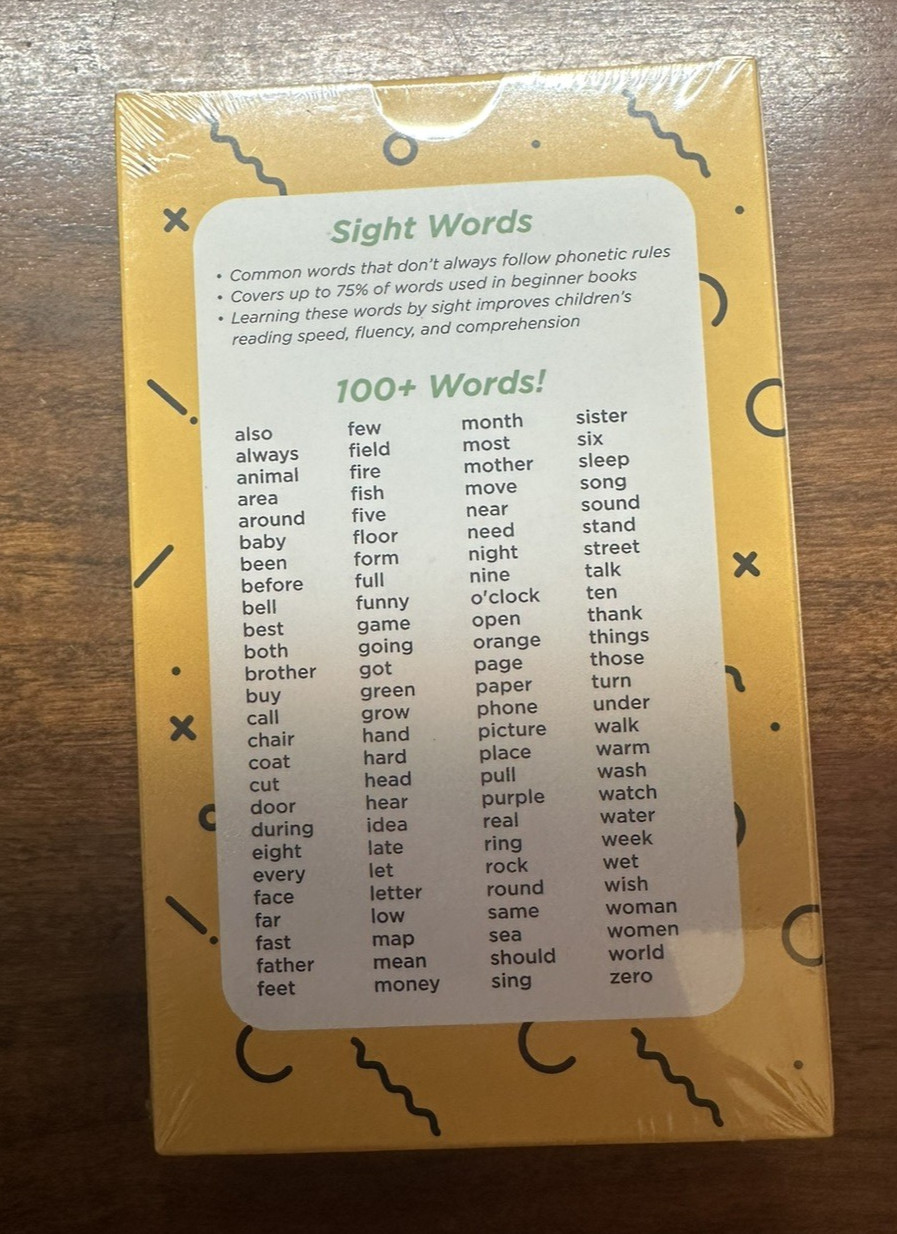 Pre-K Thru 3rd Sight Words /Phonics Cards Box Set Think Tank Scholar -Homeschool