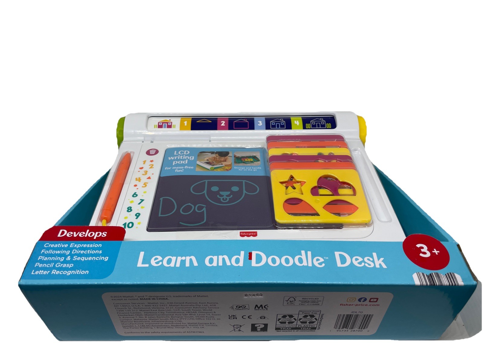 Fisher-Price Learn & Doodle Desk LCD Writing Pad 6 Learning Panels FREE SHIPPING