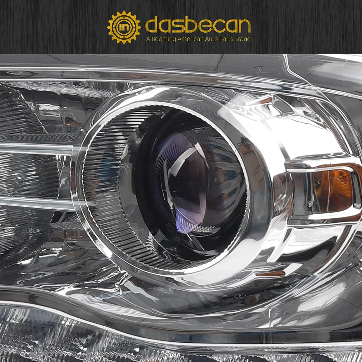 Dasbecan OE Projector Halogen Headlights w/LED Signal DRL Compatible With Dodge