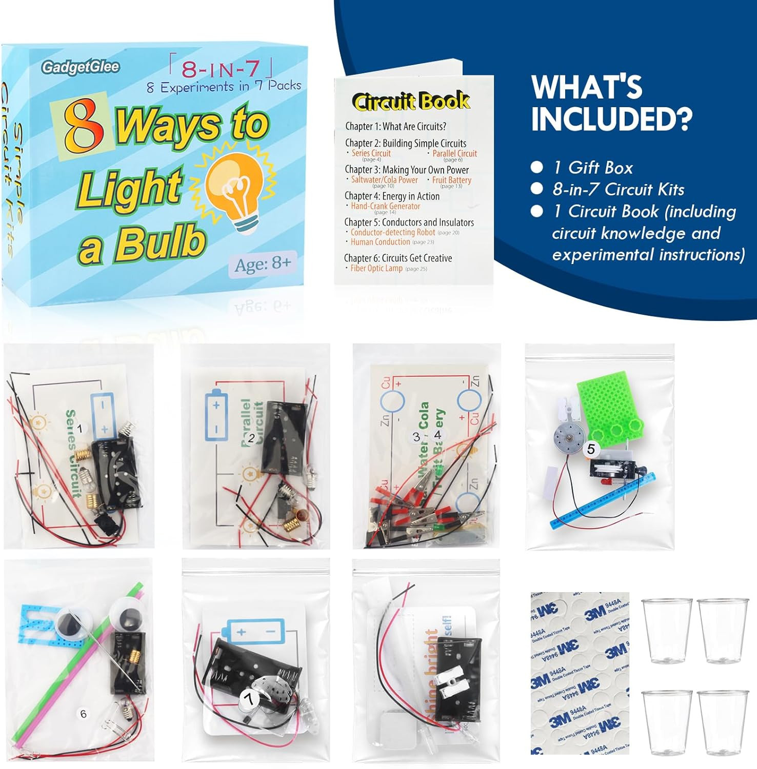 Science Circuit Kit Electricity for Kids, STEM Light Bulb Experiment, Electric