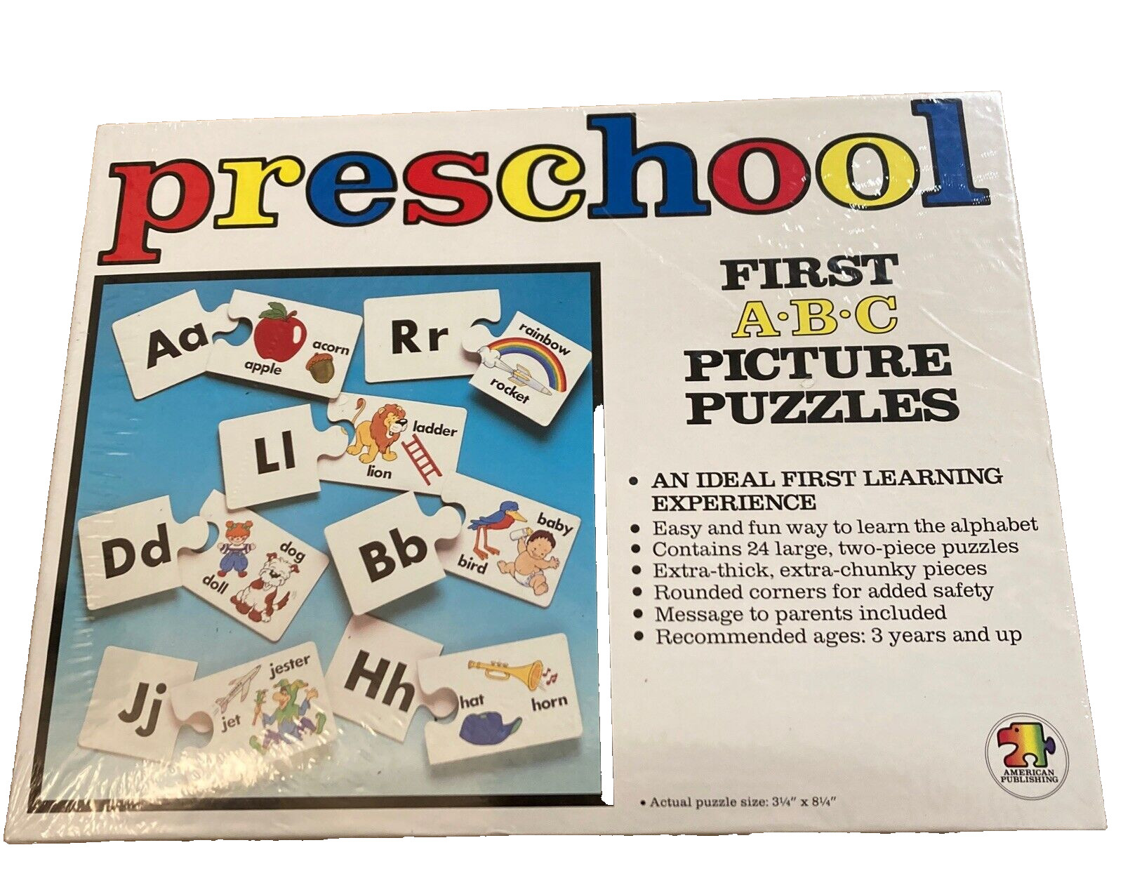 Vintage 1988 American Publishing Preschool First ABC Picture Puzzles Sealed