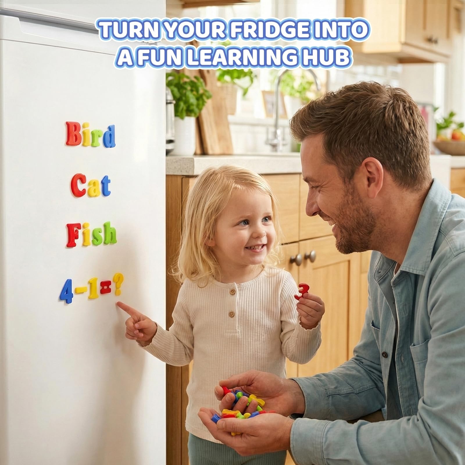 LovesTown 104 PCS Alphabet Magnetic Letters and Numbers Medium, Multi Color