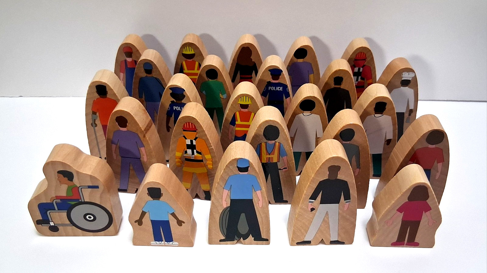 Constructive Playthings Community Helpers 25 Wood Pieces; 2″-2.5″ Tall