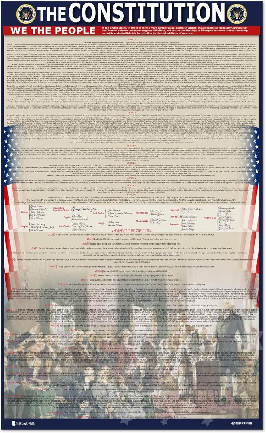 American Founding documents LARGE Laminated 3 pack: Constitution with all am…