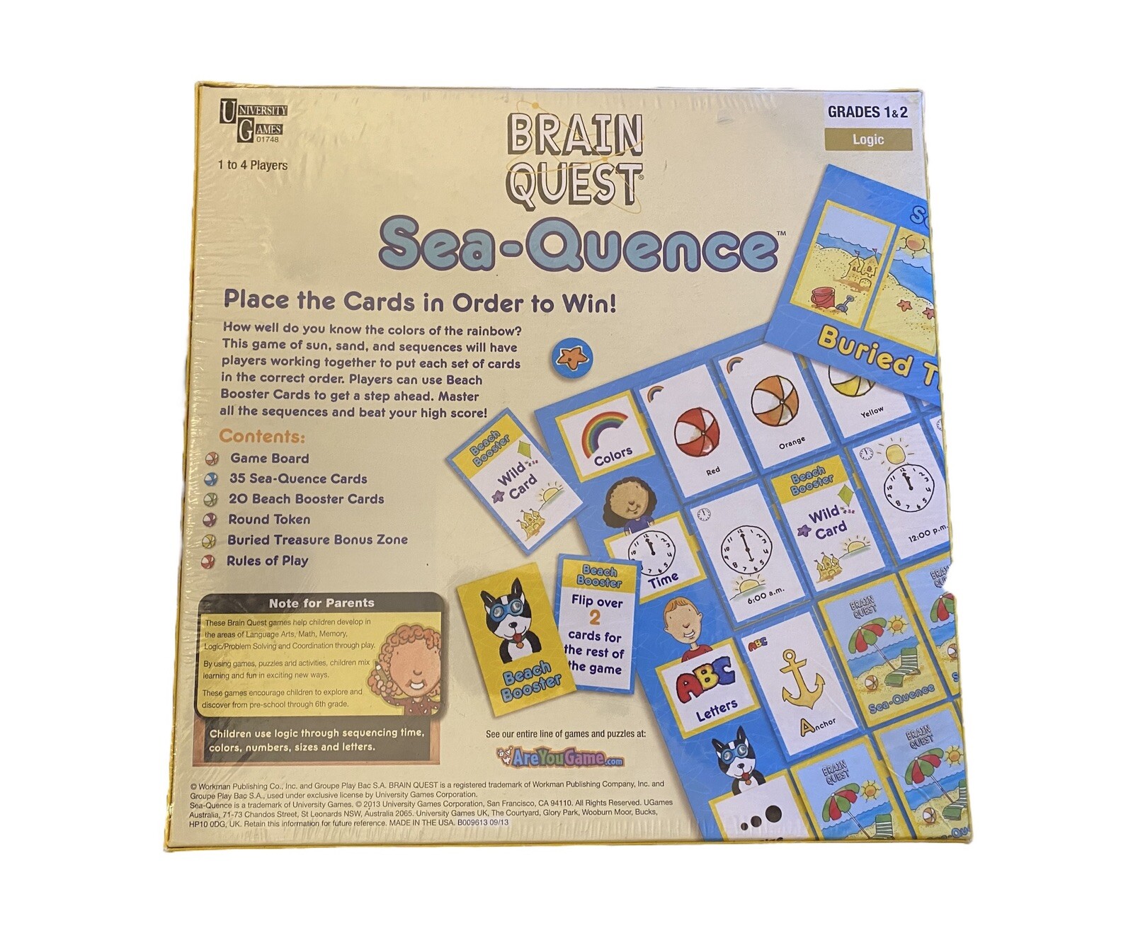 Brain Quest Logic Sea-Quence Logic Board Game Card Game by University Games