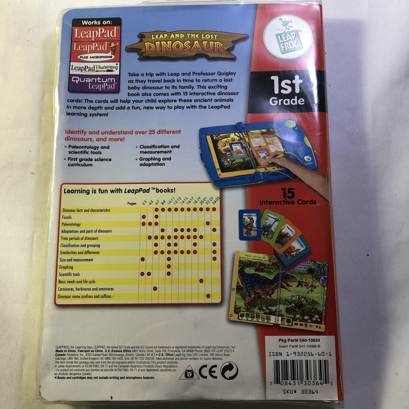 Lot Of 2 LeapFrog LeapPad Leap and the Lost Dinosaur Finding Nemo 1st Grade/115j