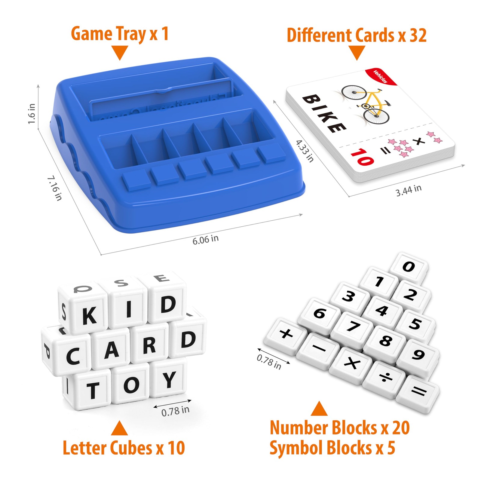 Yolscue Montessori Matching Letter Games,Educational Toys Medium, Navy Blue