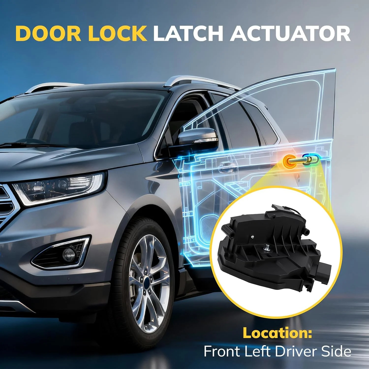 Front Left Driver Side Door Latch Lock Actuator Fit for Ford Edge 2015-2016, Esc
