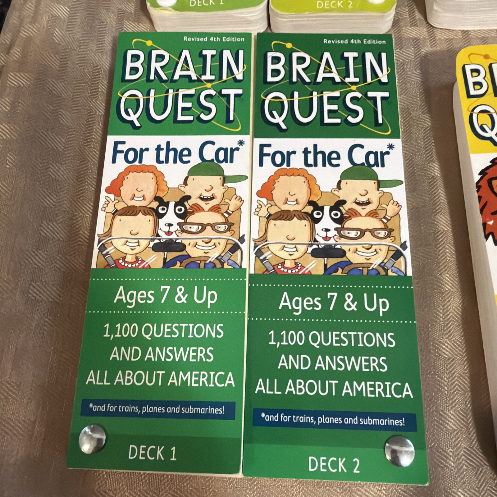 Brainquest Lot Kids Learning Cards Ages 2-7 & Up 6 Sets (12 Cards)