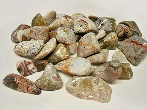 Rock Tumbler Gem Refill Kit Mexican Crazy Lace Agate Rough Mexico 8oz