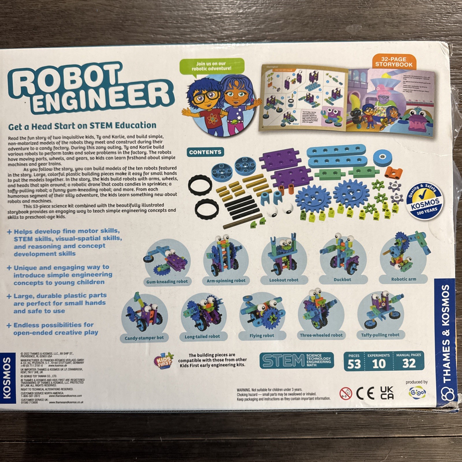Thames & Kosmos Kids First Robot Engineer STEM Experiment Kit With Storybook NEW