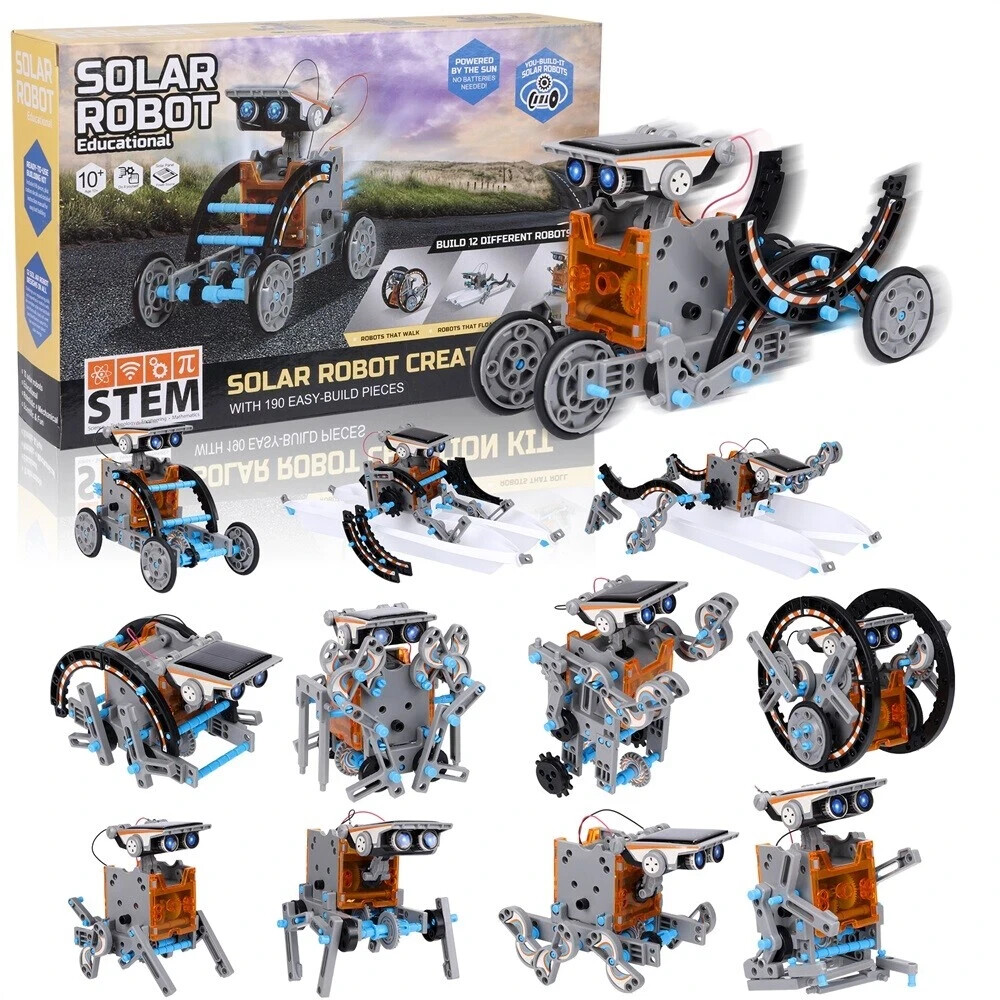12-in-1 Solar Robot Kit STEM Building Toys for Kids, Educational Science Gift