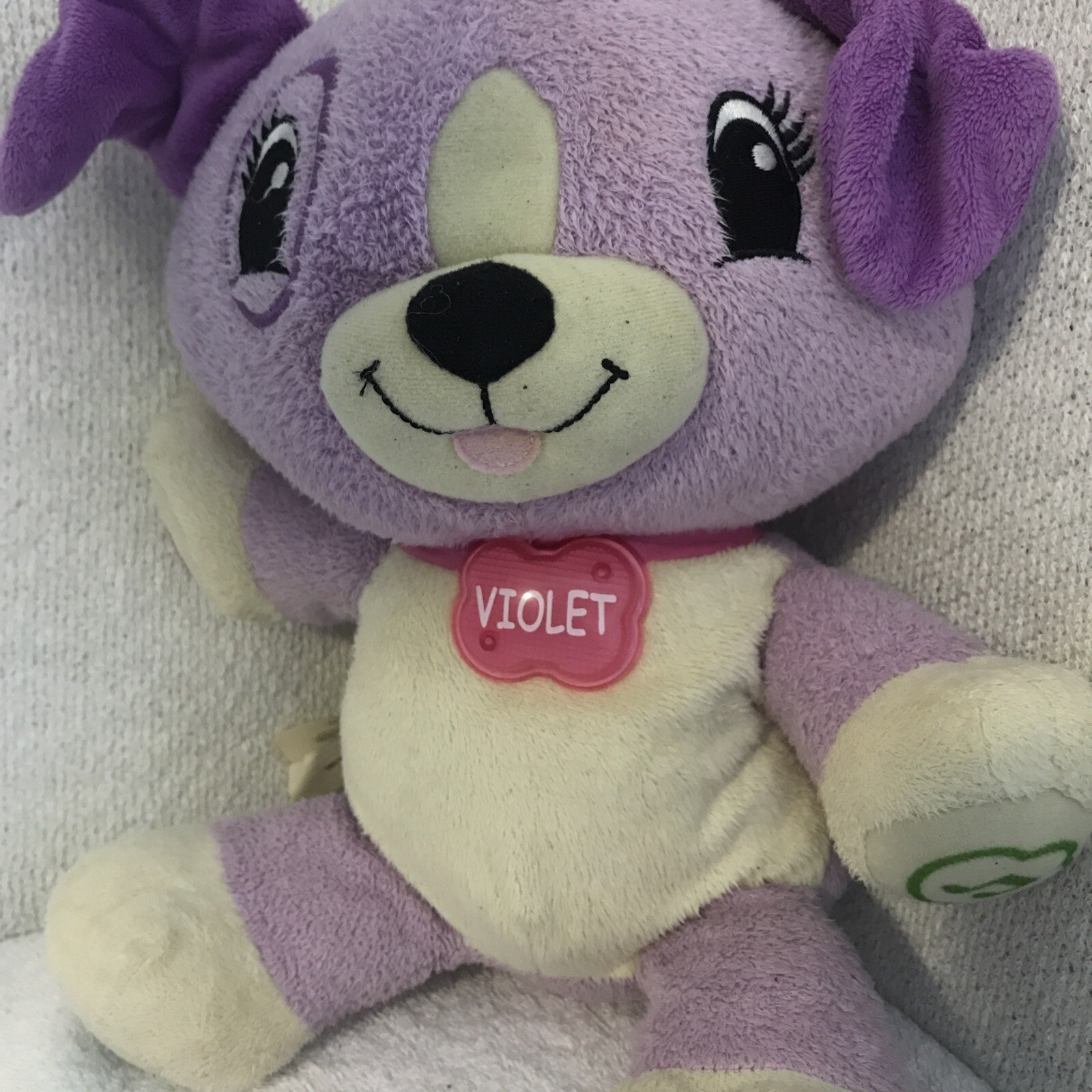 LeapFrog My Pal Violet Purple Plush Dog Talks Music Learning Interactive Toy Fun
