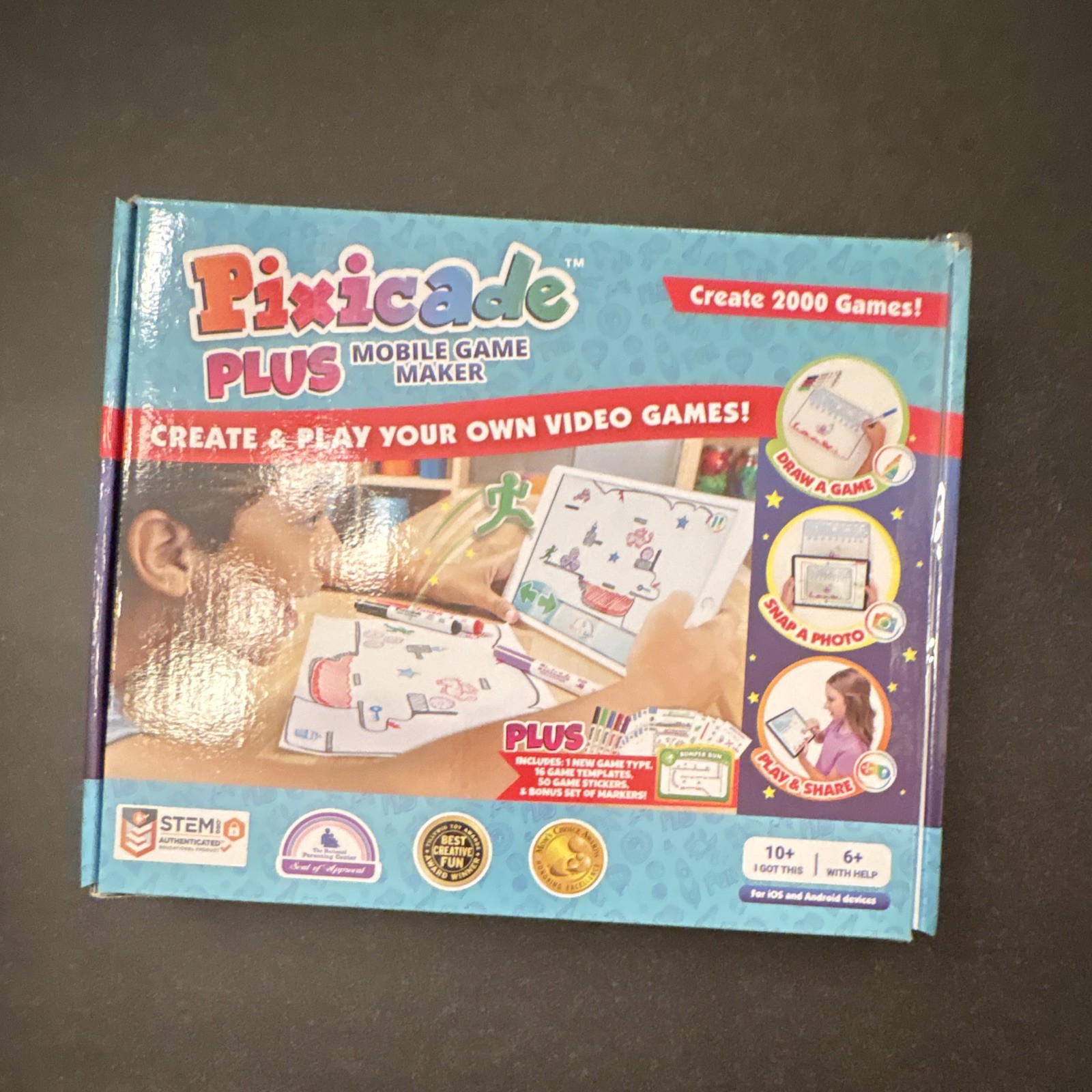 Pixicade Plus Mobile Game Maker STEM Create & Play Video Games Kit Ages 6+