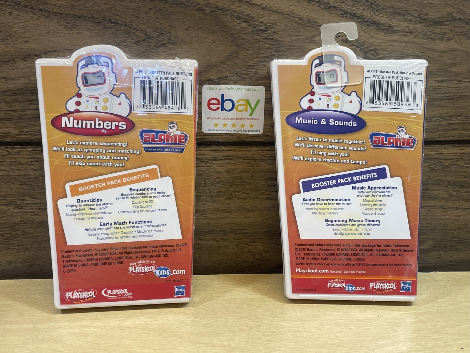 Playskool Alphie 2x Booster Packs Numbers, Music & Sounds 2009 NOS