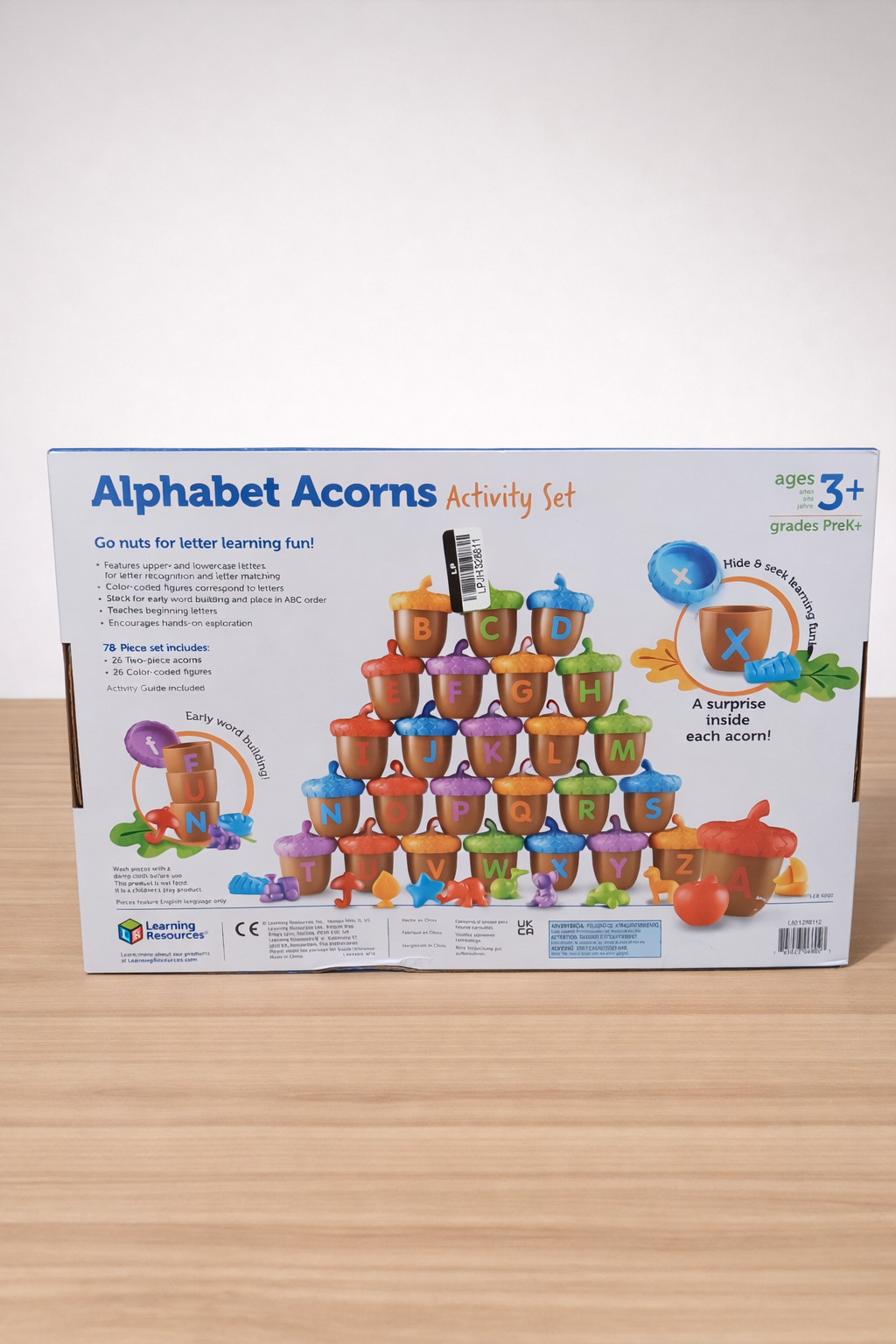 Learning Resources Alphabet Acorns Activity Set, 78 Pieces, Homeschooling New