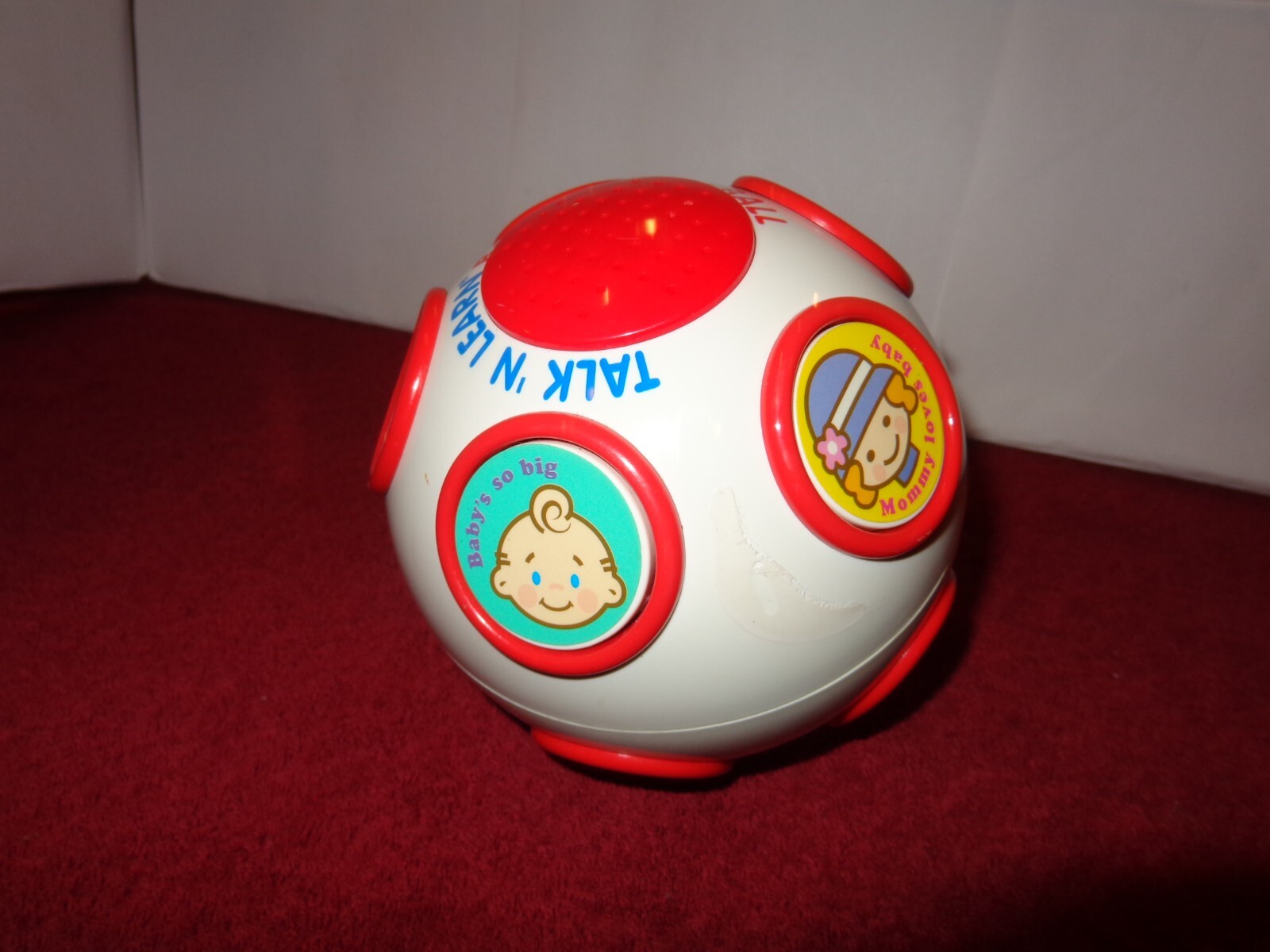 6 in TALK & LEARN BABY BRIGHT BALL -FUN TOY GOOD WORKING CONDITION TESTED – L224