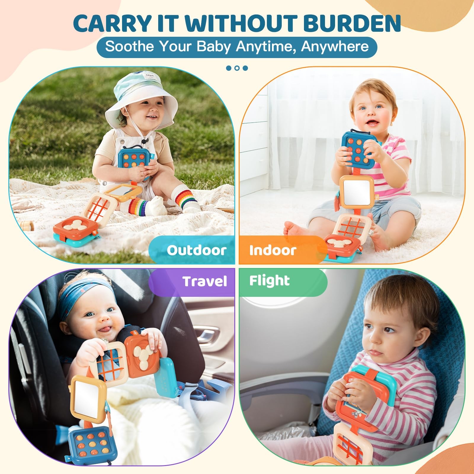 Dilovely Busy Board for 1 Year Old, Travel 3.94 x 4.09 x inches, Blue
