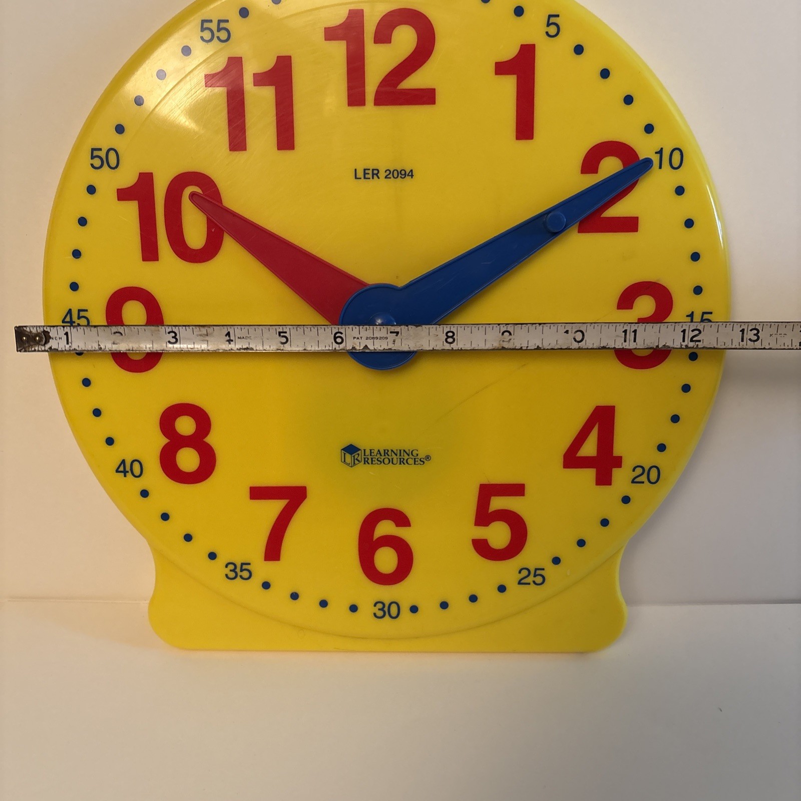 Vintage Large Learning Resources Yellow Clock Size 13” Gear Operated Time