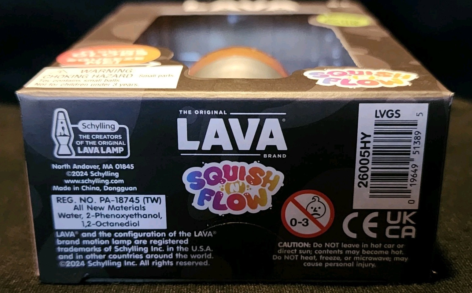Schylling Lava Squish N Flow Squishy NeeDoh Glow In The Dark Red Lava Lamp New
