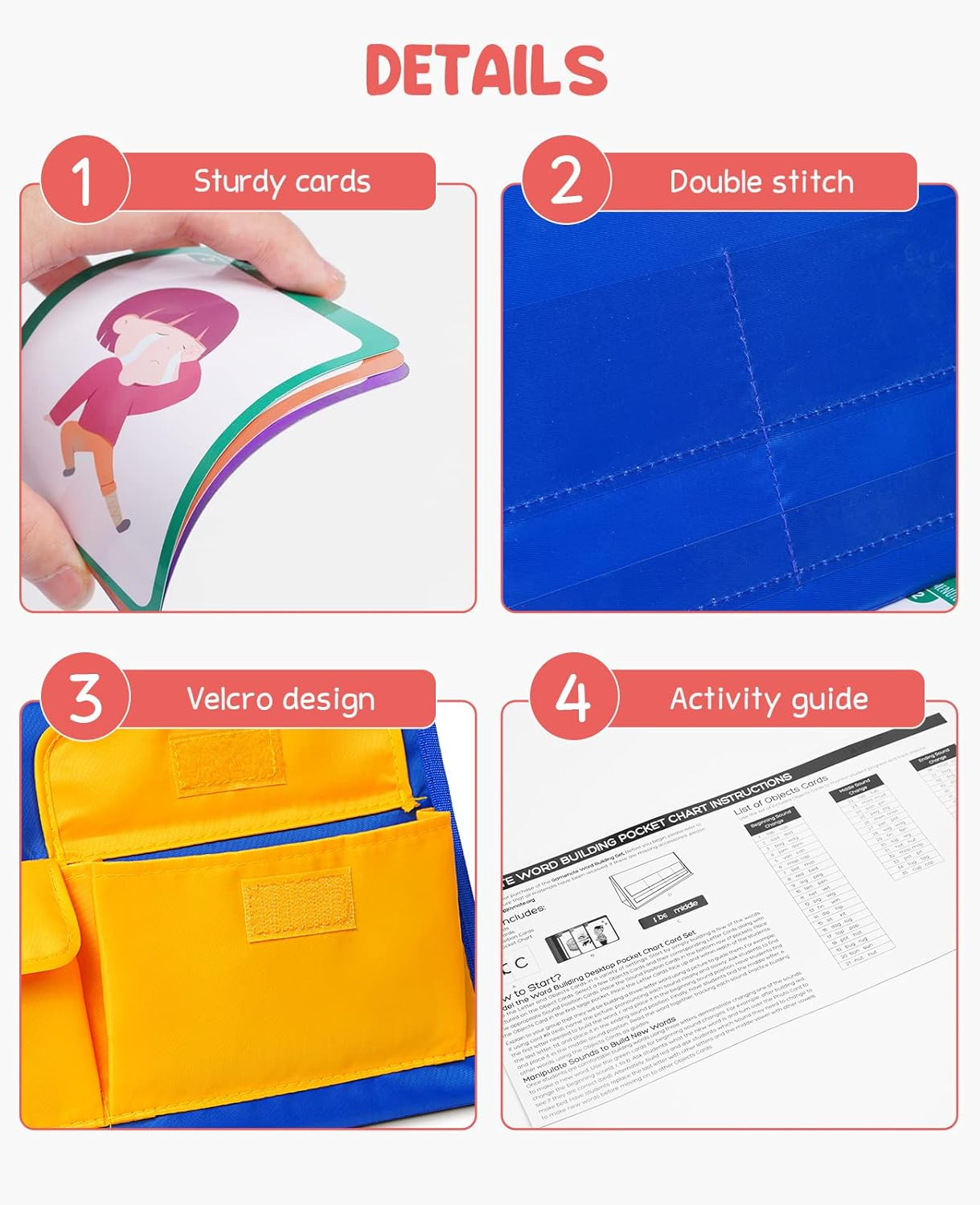 Word Building Desktop Pocket Chart Tent Flash Cards Kit – CVC Words Phonics Game