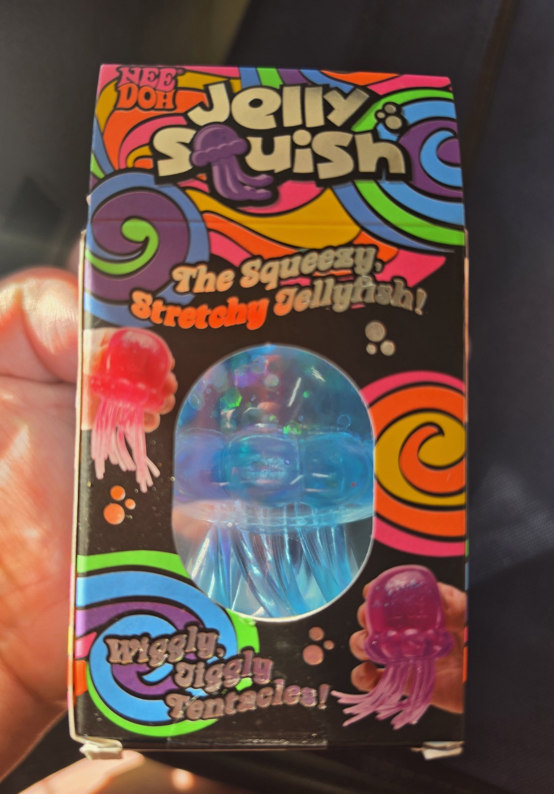 Nee Doh Blue Jellyfish Super Solid Squish Jelly Squish Squeeze Toy 25315NAB