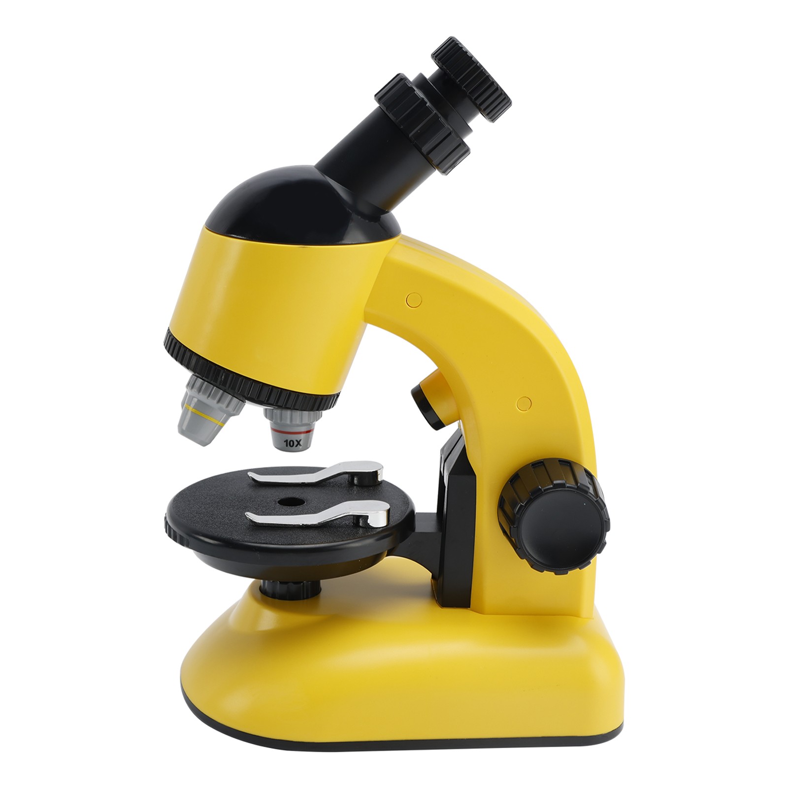 Rotating Microscope LED 100X-1200X Magnification Science Toy Kit For Kid Yellow