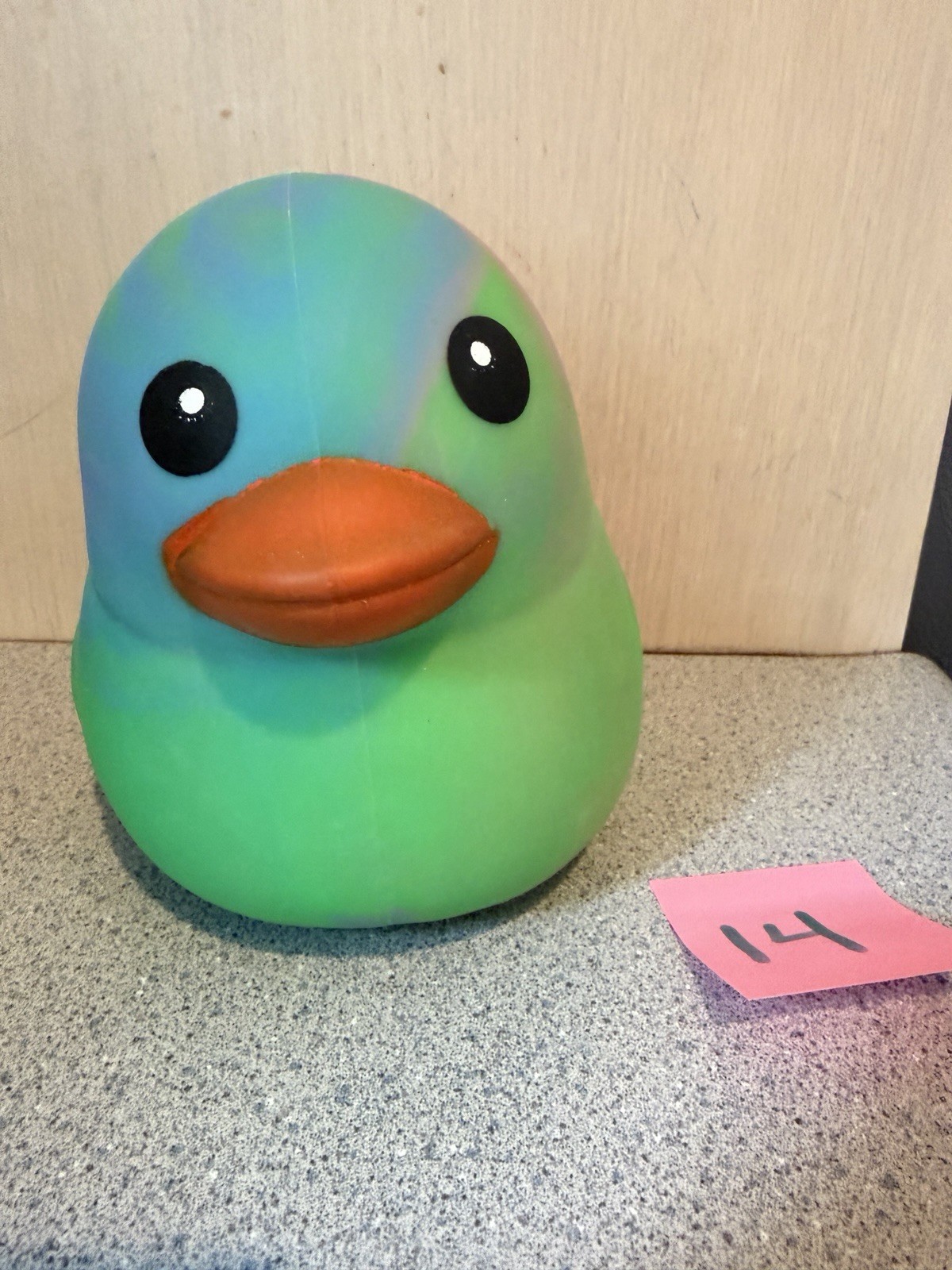 New Tiktok Viral Jumbo 5″ XL Squishy Duck Rainbow Tie Dye Toymendous Green 14