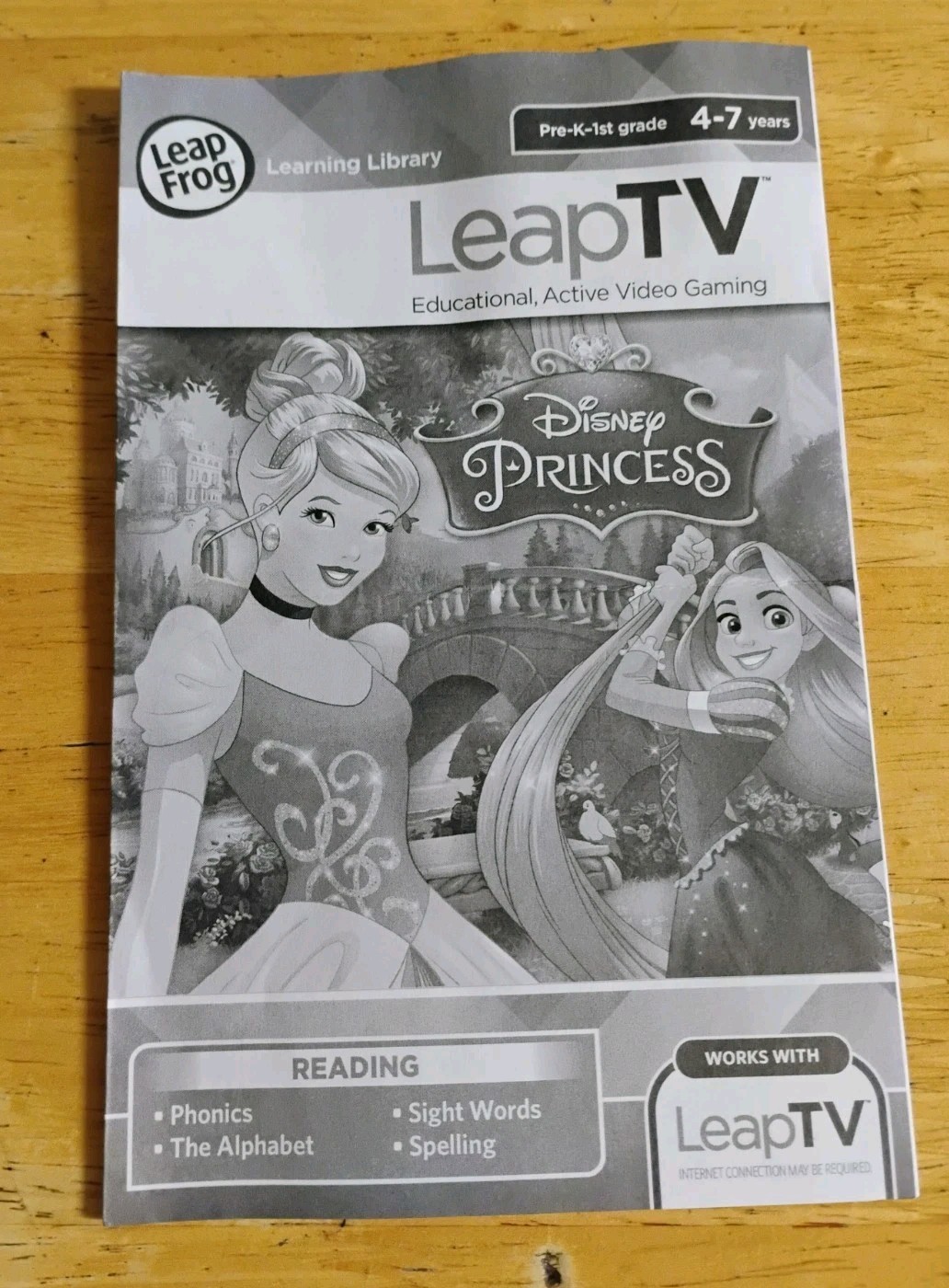Leap Frog Leap TV Disney Princess Educational Video Game Reading Pre-K 4-7 Years