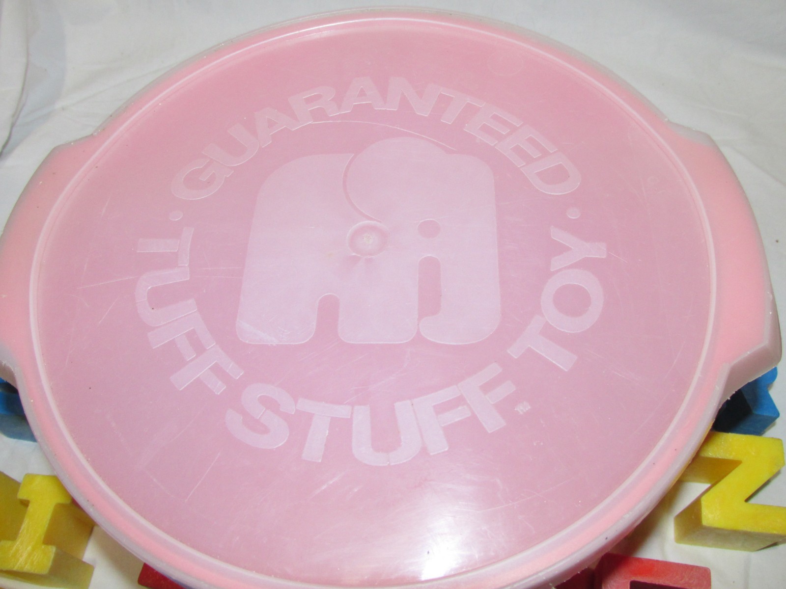 Vintage 1971 Mattel Tuff Stuff Alphabet Letter and Number Blocks with Bucket