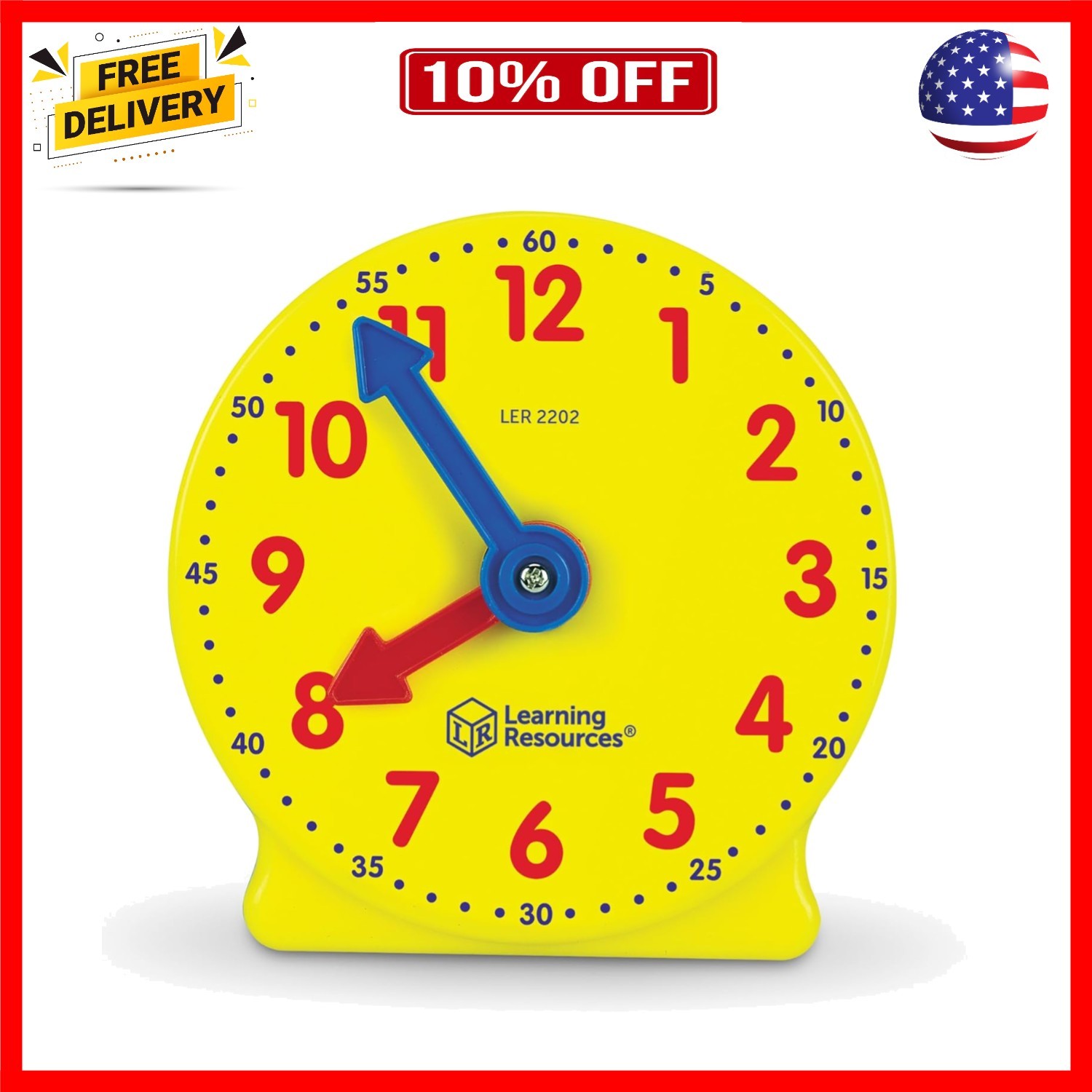 Big Time Mini Clock, Teaching Clock, Classroom Accessories, Ages 5and UP