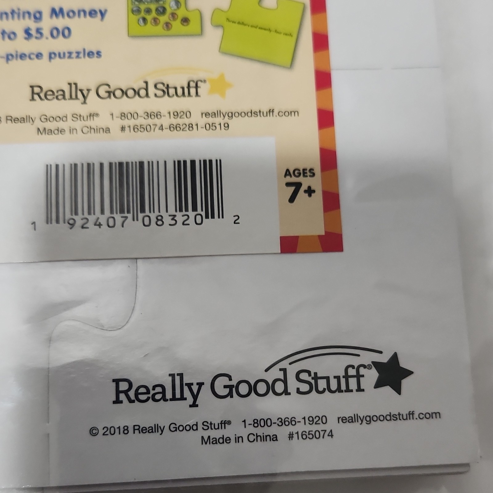 Really Good Stuff Find-a-Pair Number Match Money Puzzles Ages 6-7 165104 165074