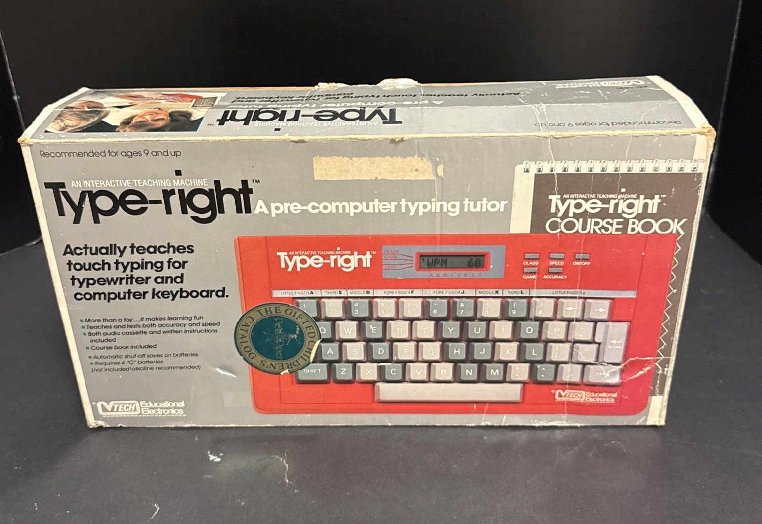 VTech Type-Right Pre-Computer Typing Tutor Vtg 1985 w/ Course Book And Tape