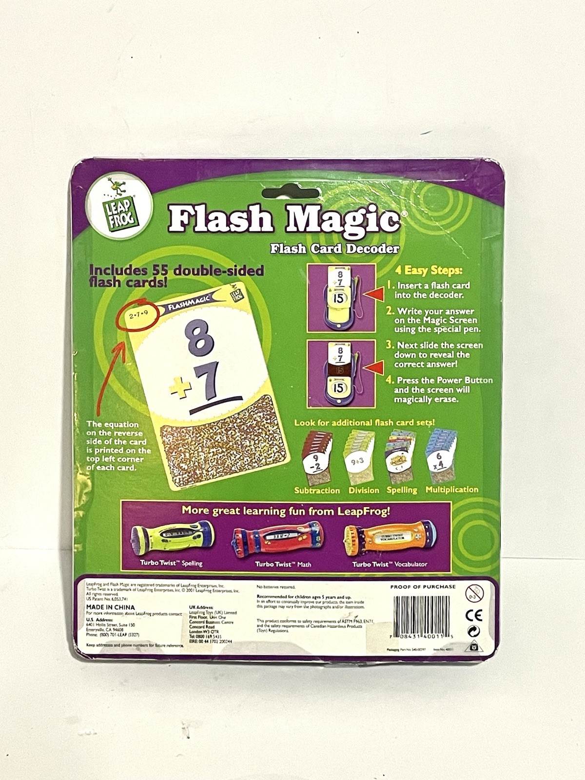 LeapFrog Flash Magic Flash Card Decoder, Addition 110 equations! New