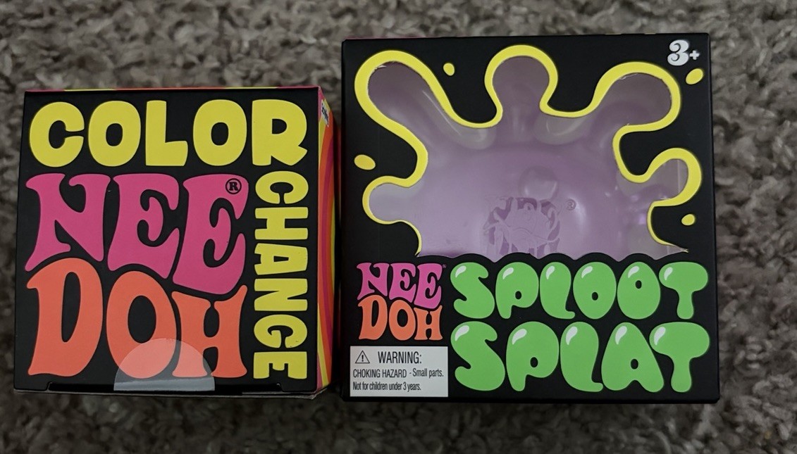 Lot Of 2x Pink NeeDoh SPLOOT SPLAT & Nee Doh Color Change Squishy Brand New