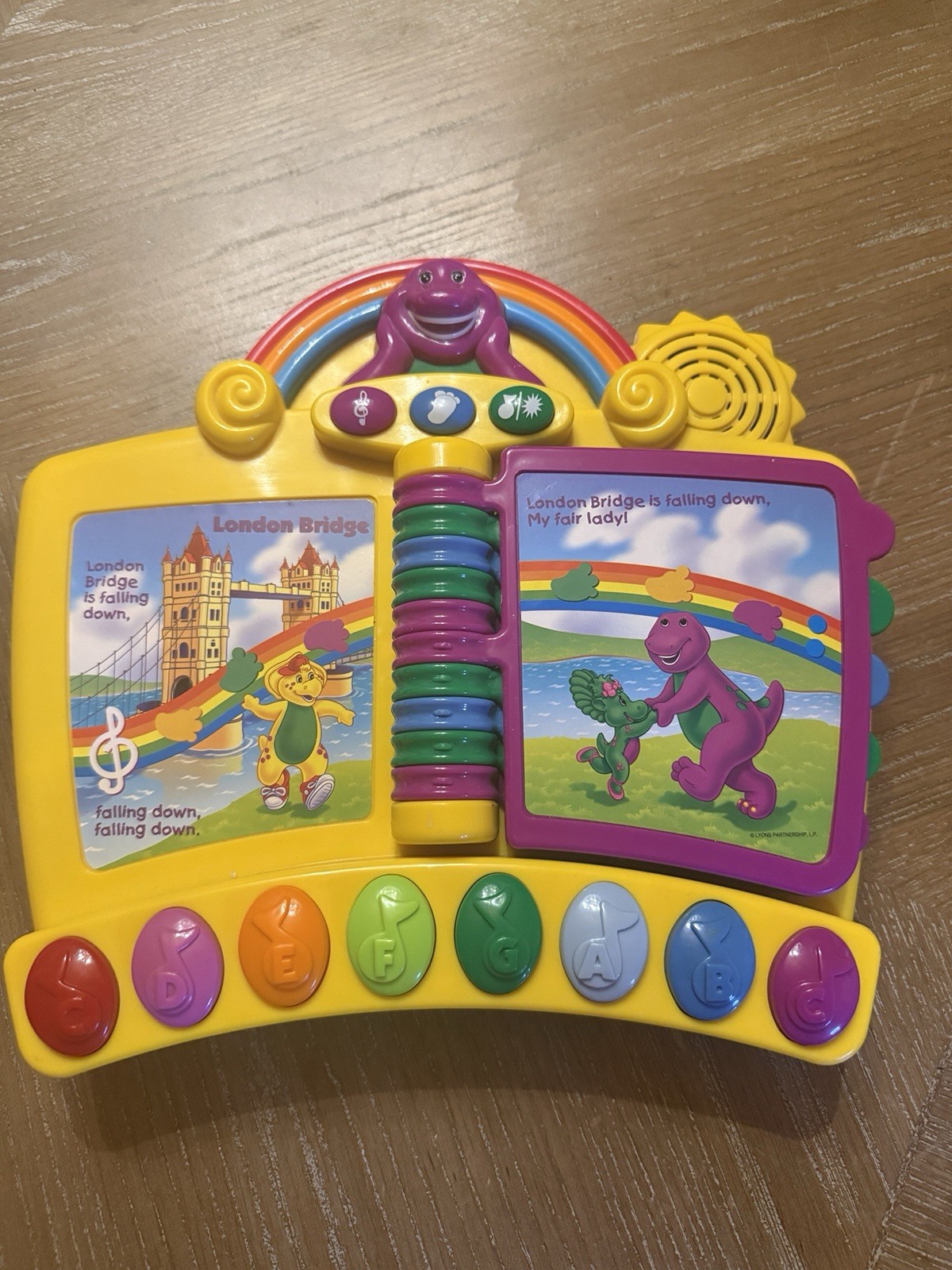 Vintage Barney Musical Nursery Rhymes Piano Book Electronic Interactive Toy