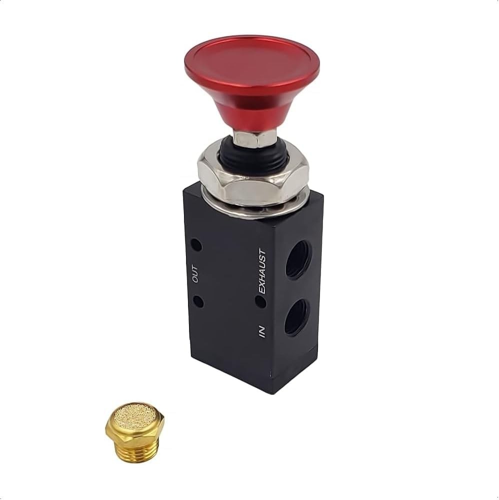 3Way Push Pull Manual Tailgate Air Valve With Knob 3 Way 2 Position 1 PCS