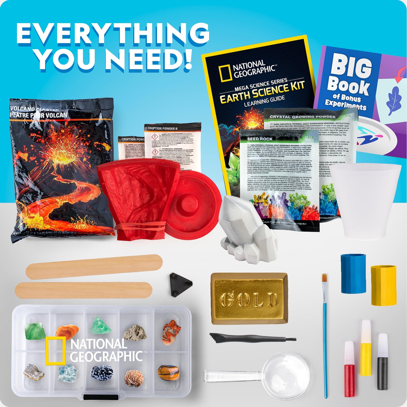 National Geographic Earth Science Kit – 100+ One Size, Multi
