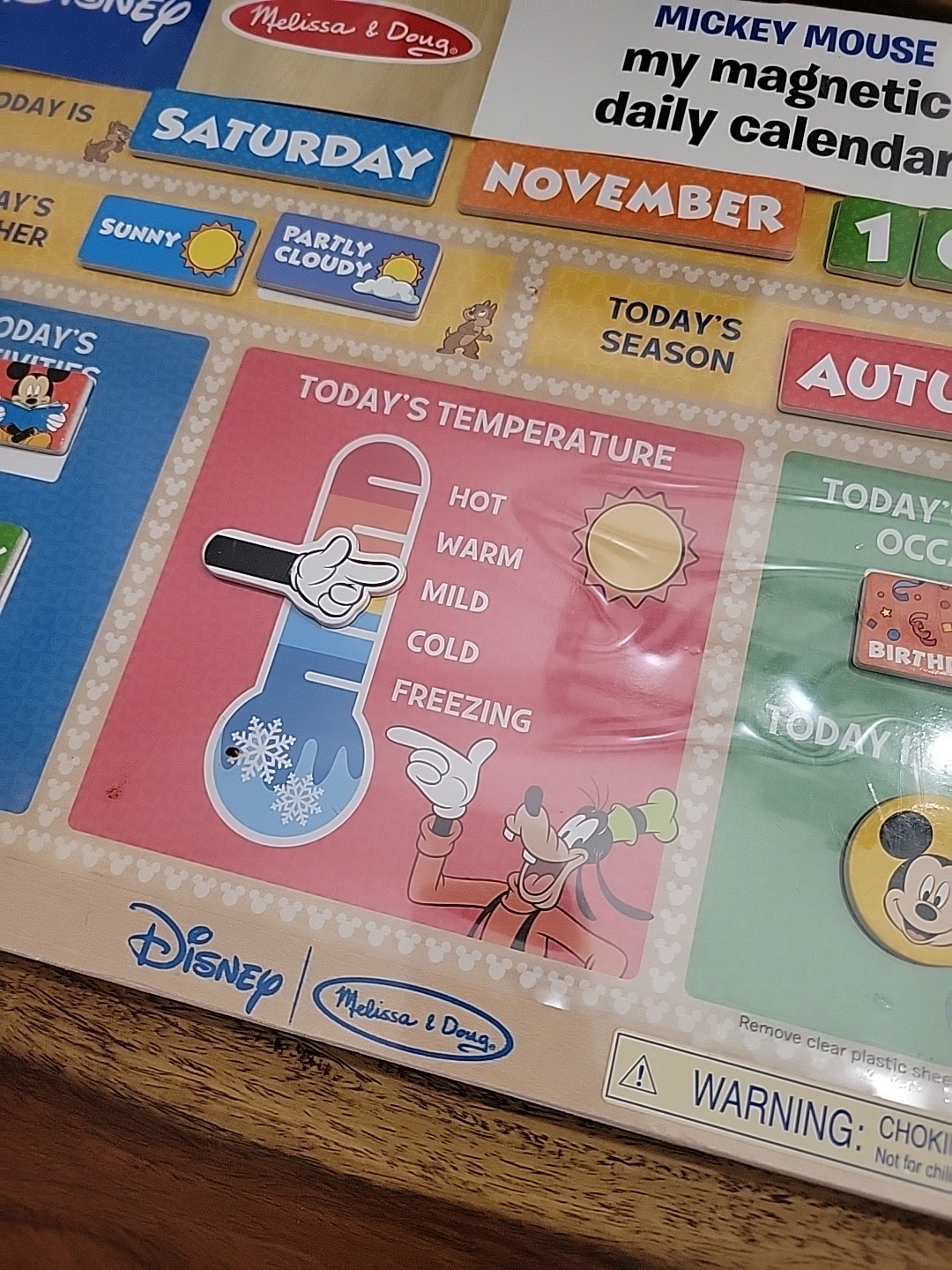 Melissa & Doug DISNEY My Daily Calendar Mickey Mouse Magnetic Wooden Holidays