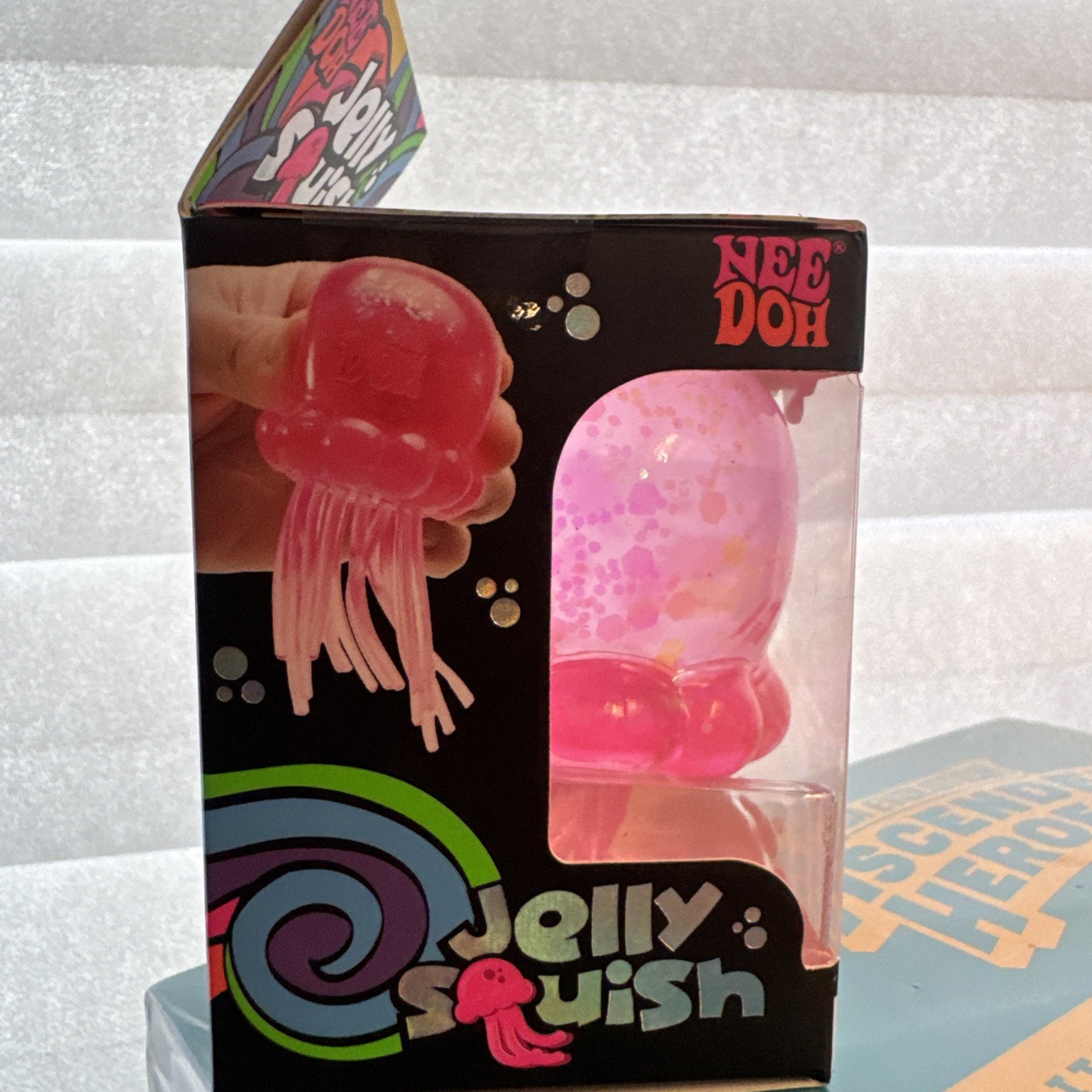 NeeDoh Pink JELLY SQUISH Sparkle Jellyfish Squishy Nee Doh 100% Authentic